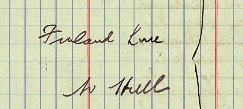 Handwritten note across the sailing list: Finland Line, to Hull